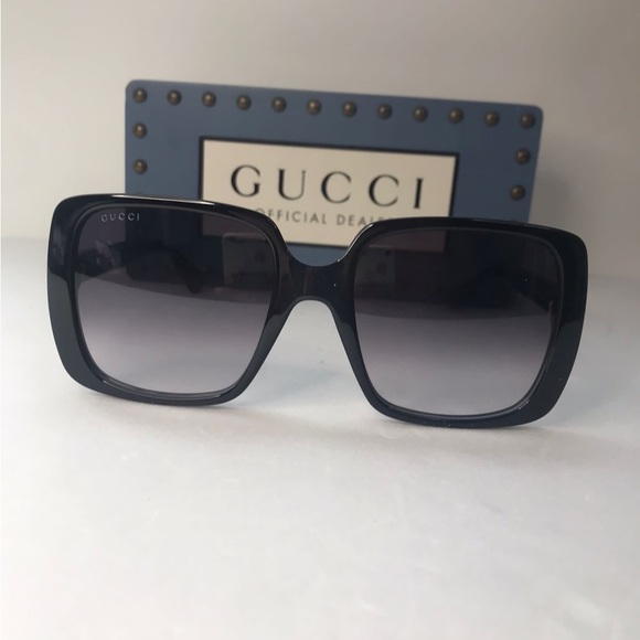 New - 💯Authentic Gucci Grey Gradient Square Ladies Sunglasses GG0632S 001 56 . - Picture 13 of 17